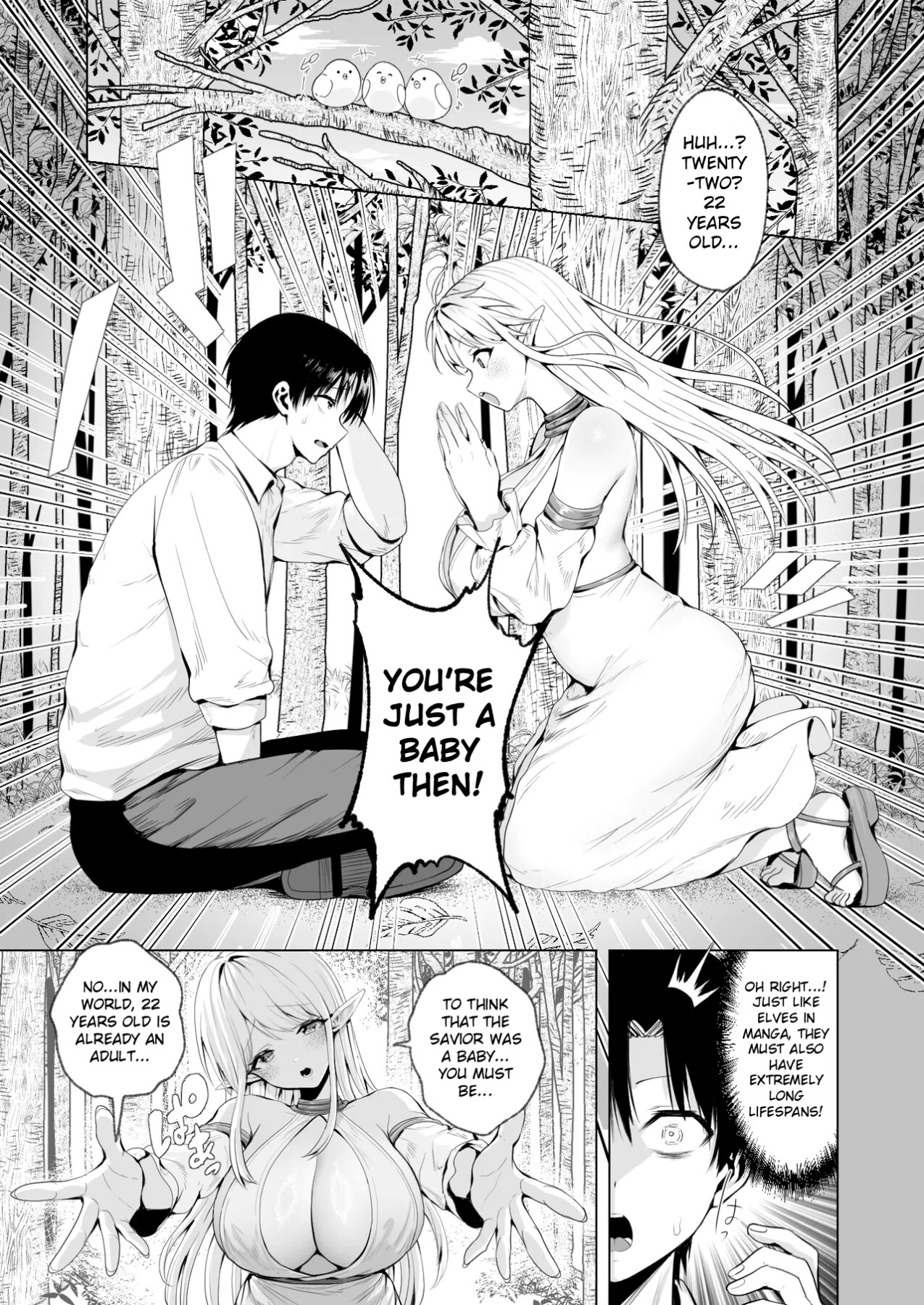 Hentai Manga Comic-Summoned to Another World as a Breeder (Savior), I Get Spoiled and Have Non-Stop Sex with my Elf Mommy-Read-12